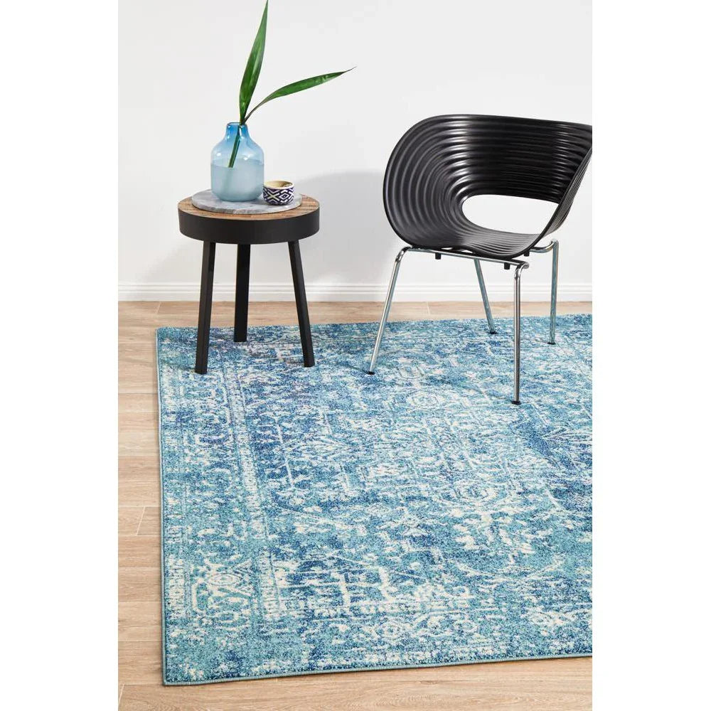 Evoke Muse Blue Transitional Rug - ICONIC RUGS
