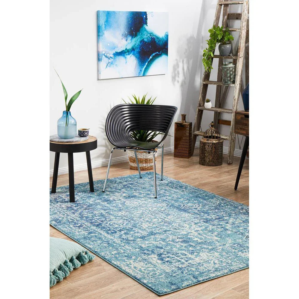 Evoke Muse Blue Transitional Rug - ICONIC RUGS