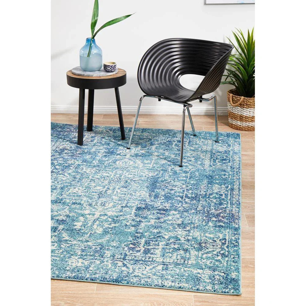 Evoke Muse Blue Transitional Rug - ICONIC RUGS
