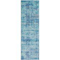Evoke Muse Blue Transitional Runner Rug - ICONIC RUGS