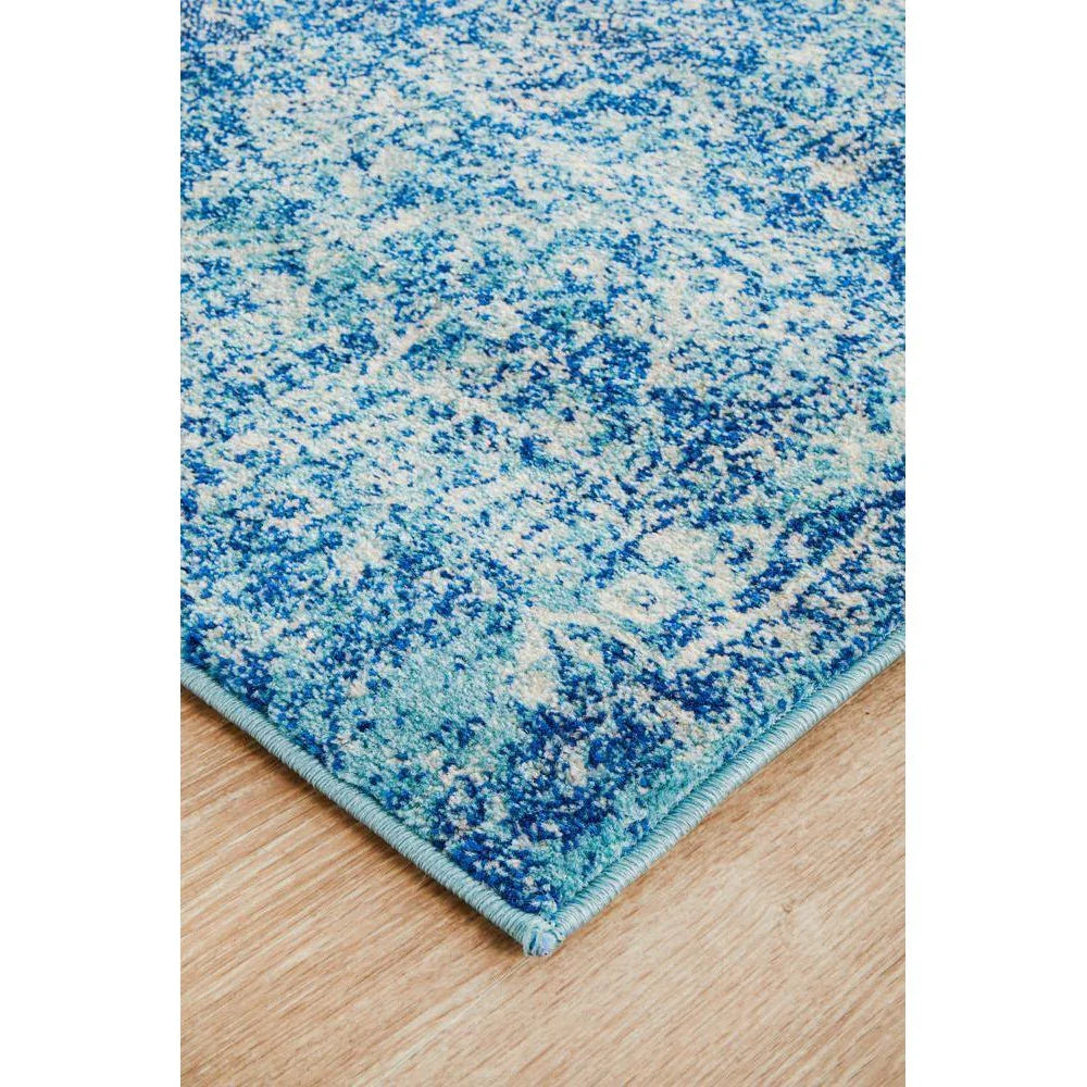 Evoke Muse Blue Transitional Runner Rug - ICONIC RUGS