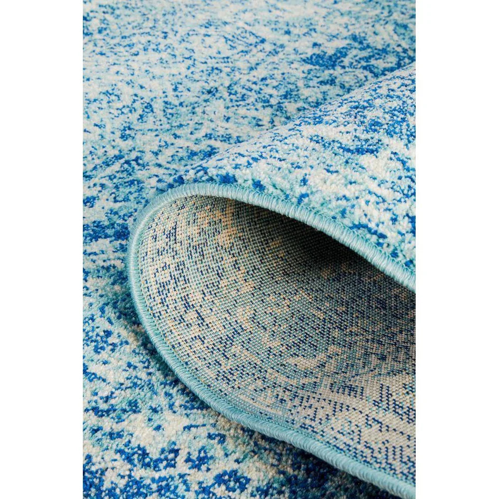 Evoke Muse Blue Transitional Runner Rug - ICONIC RUGS