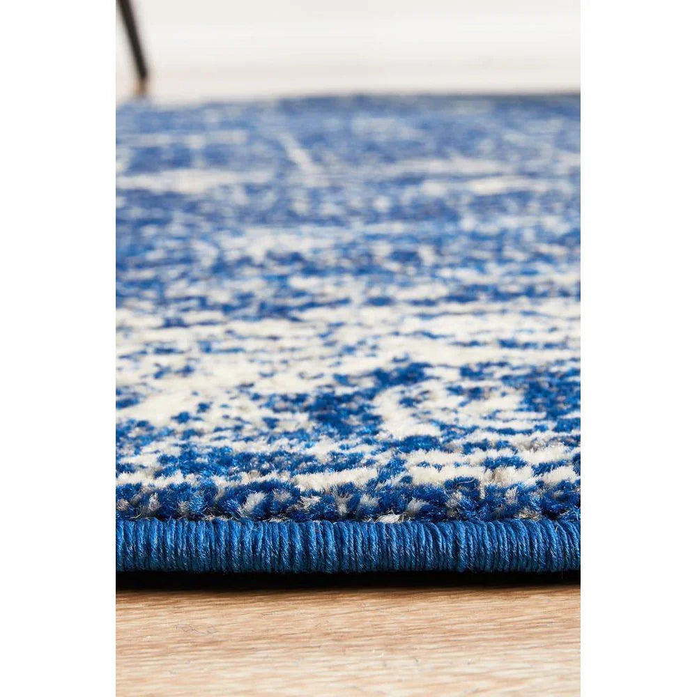 Evoke Oasis Navy Transitional Round Rug - ICONIC RUGS