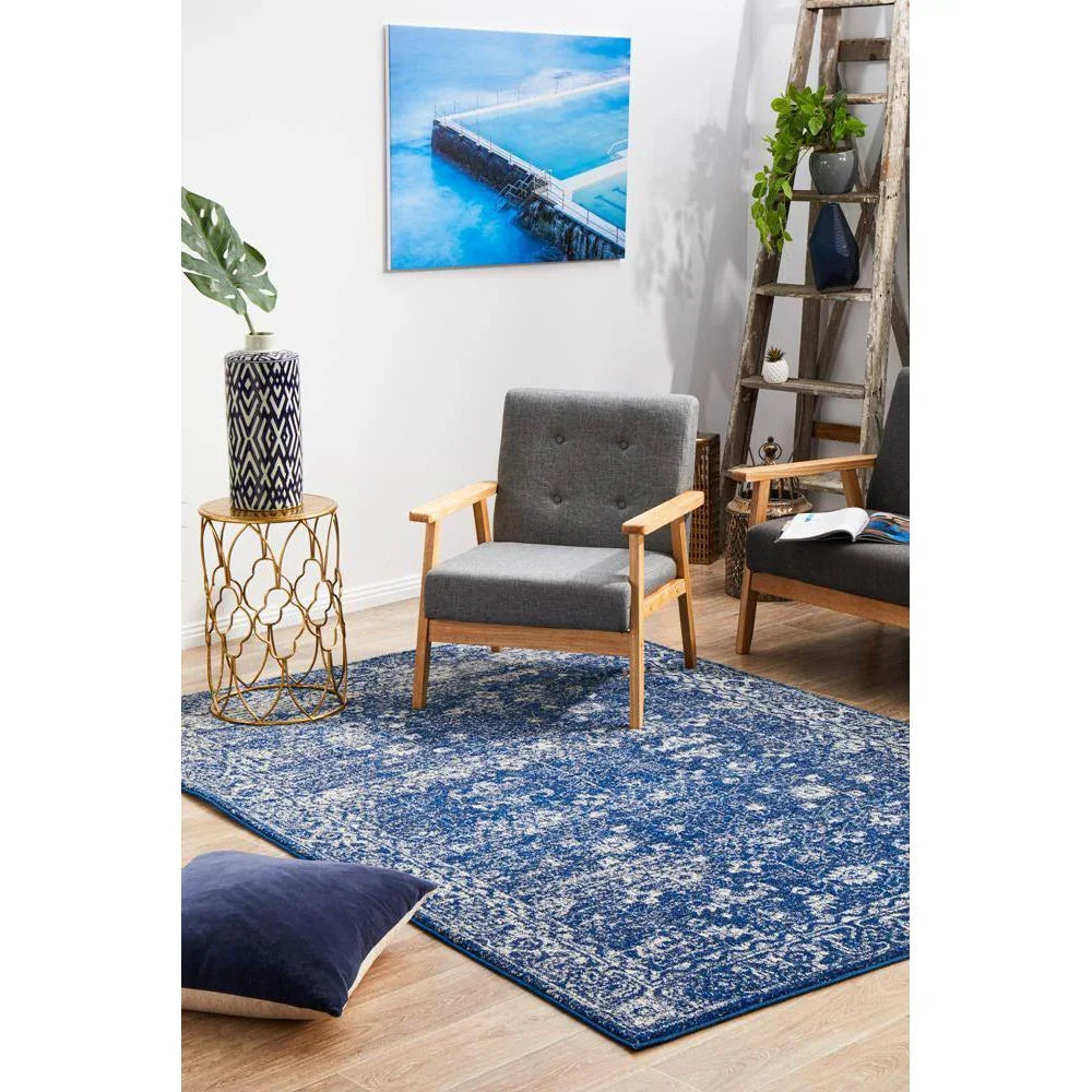 Evoke Oasis Navy Transitional Rug - ICONIC RUGS