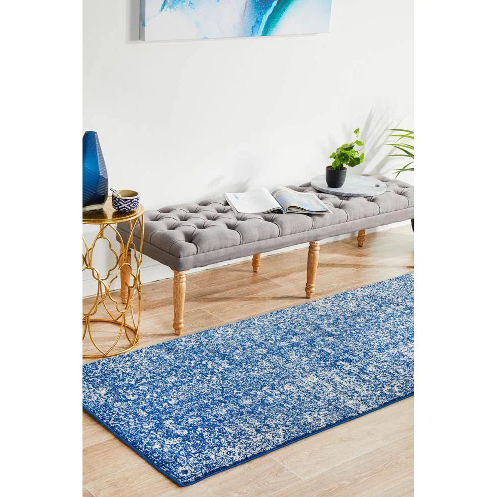 Evoke Oasis Navy Transitional Runner Rug - ICONIC RUGS
