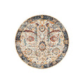 Evoke Peacock Ivory Transitional Round Rug - ICONIC RUGS