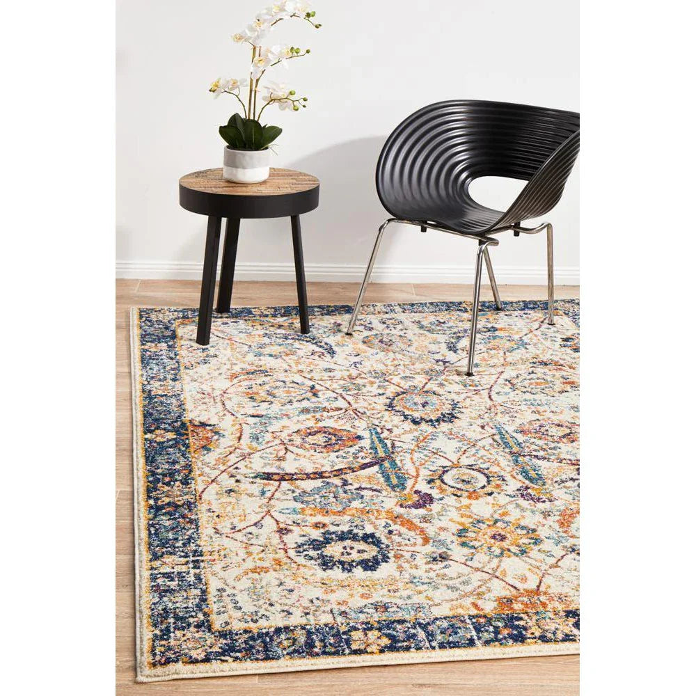 Evoke Peacock Ivory Transitional Rug - ICONIC RUGS