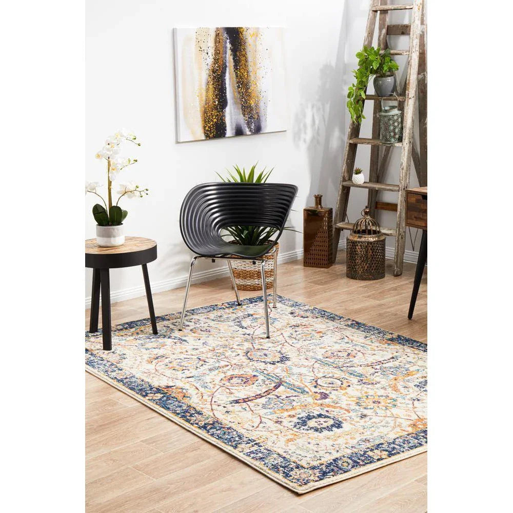 Evoke Peacock Ivory Transitional Rug - ICONIC RUGS