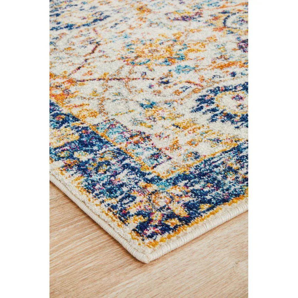 Evoke Peacock Ivory Transitional Runner Rug - ICONIC RUGS
