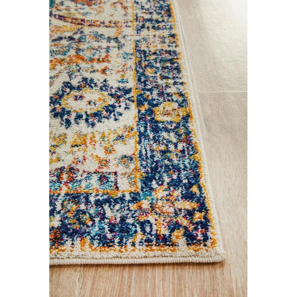Evoke Peacock Ivory Transitional Runner Rug - ICONIC RUGS