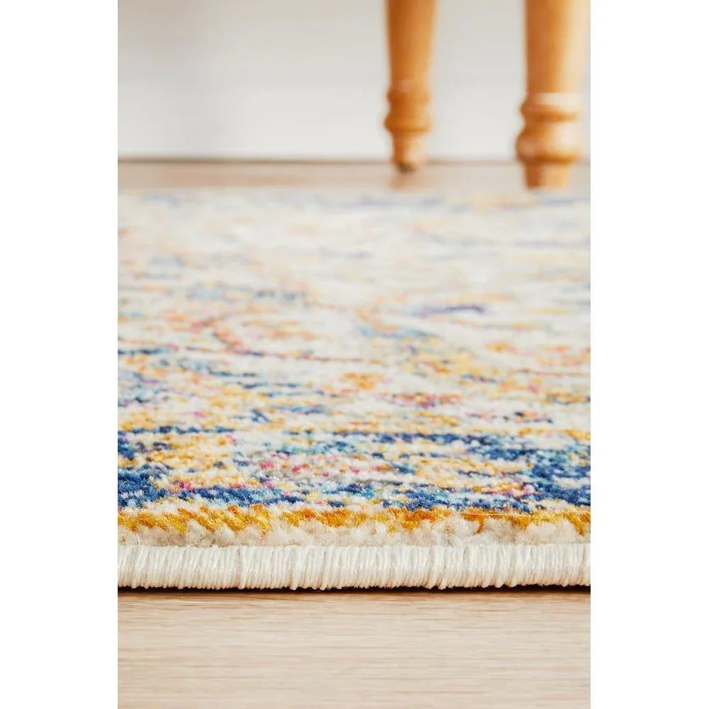 Evoke Peacock Ivory Transitional Runner Rug - ICONIC RUGS