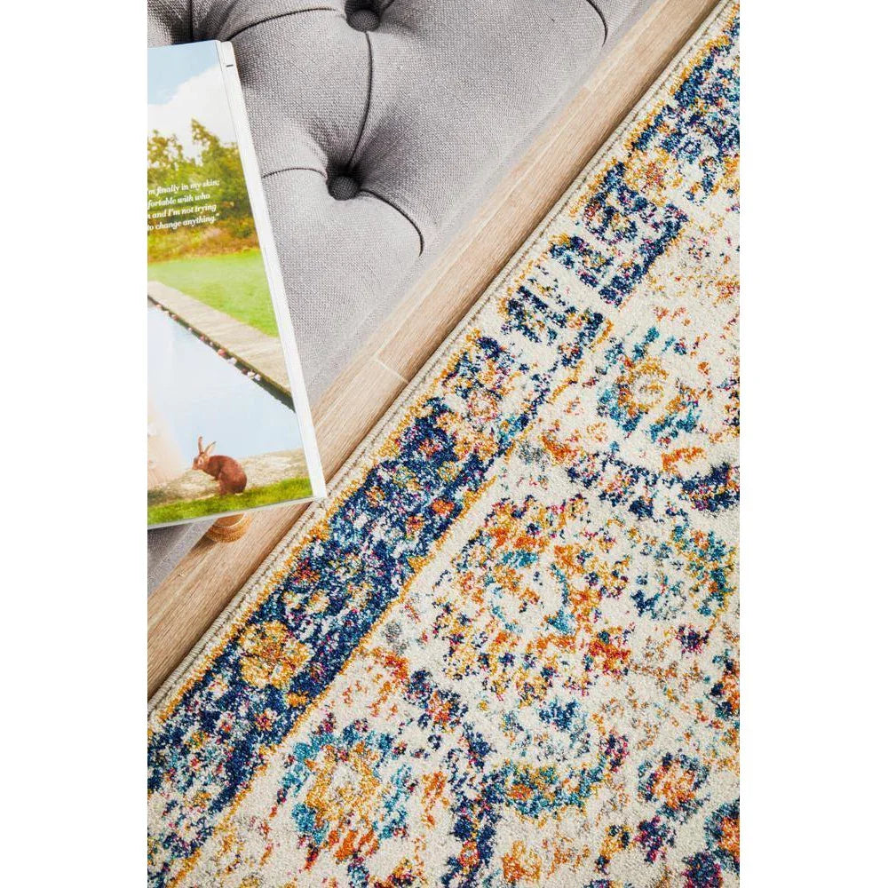Evoke Peacock Ivory Transitional Runner Rug - ICONIC RUGS
