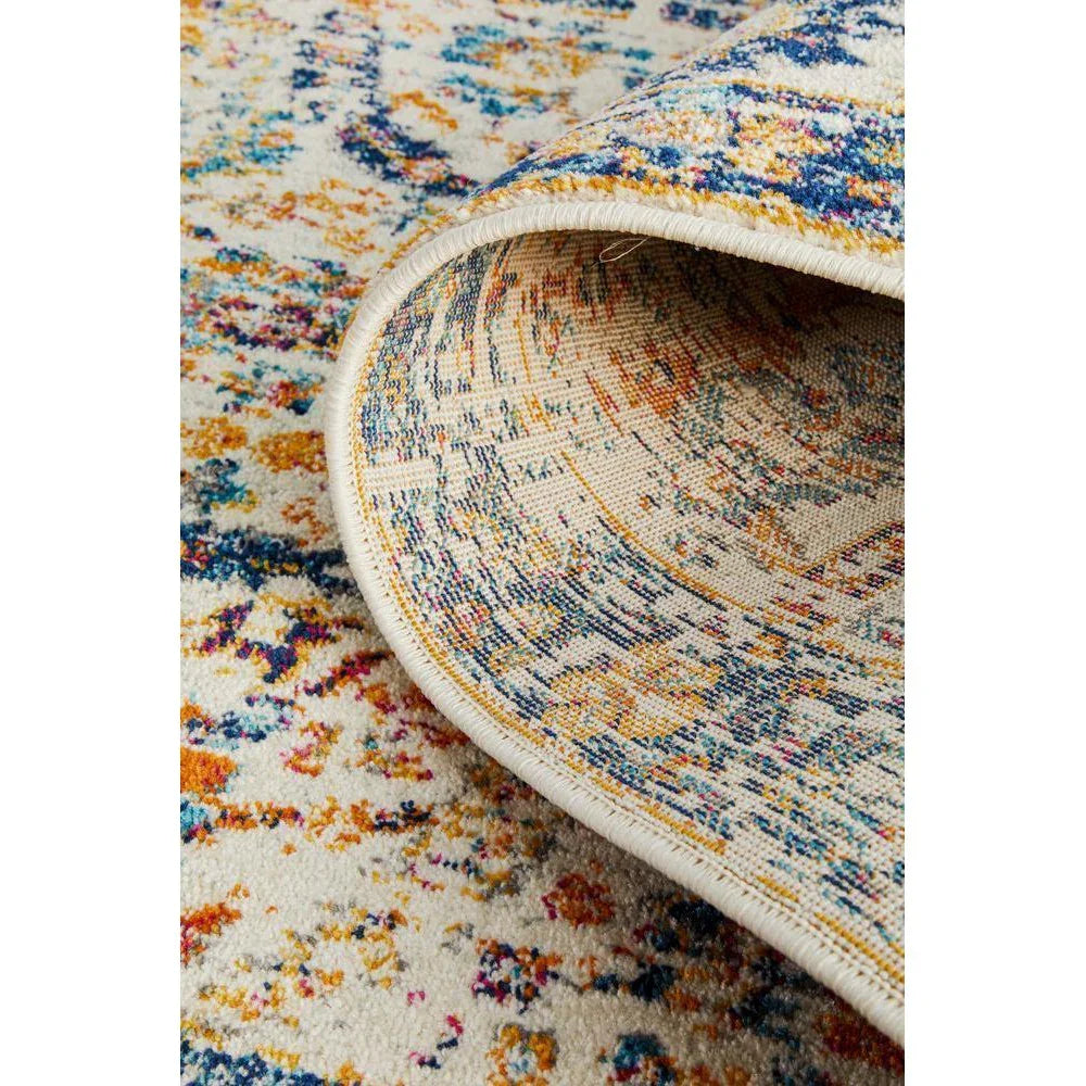 Evoke Peacock Ivory Transitional Runner Rug - ICONIC RUGS