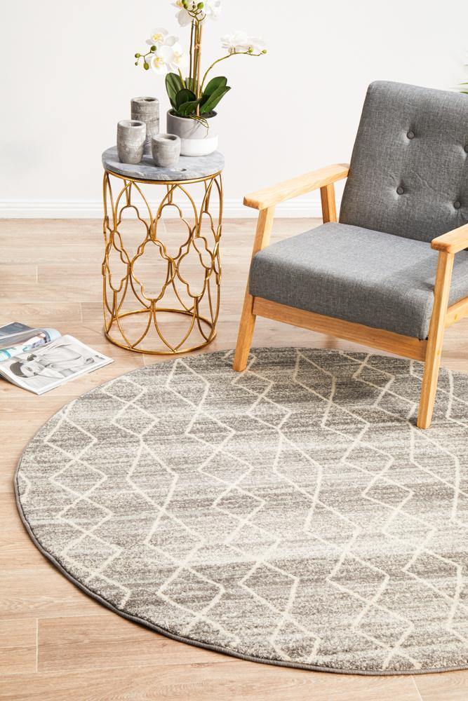 Evoke Remy Silver Transitional Round Rug - ICONIC RUGS