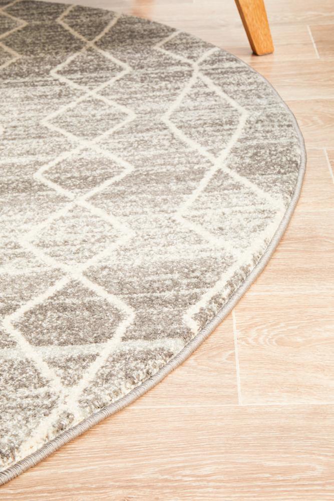 Evoke Remy Silver Transitional Round Rug - ICONIC RUGS