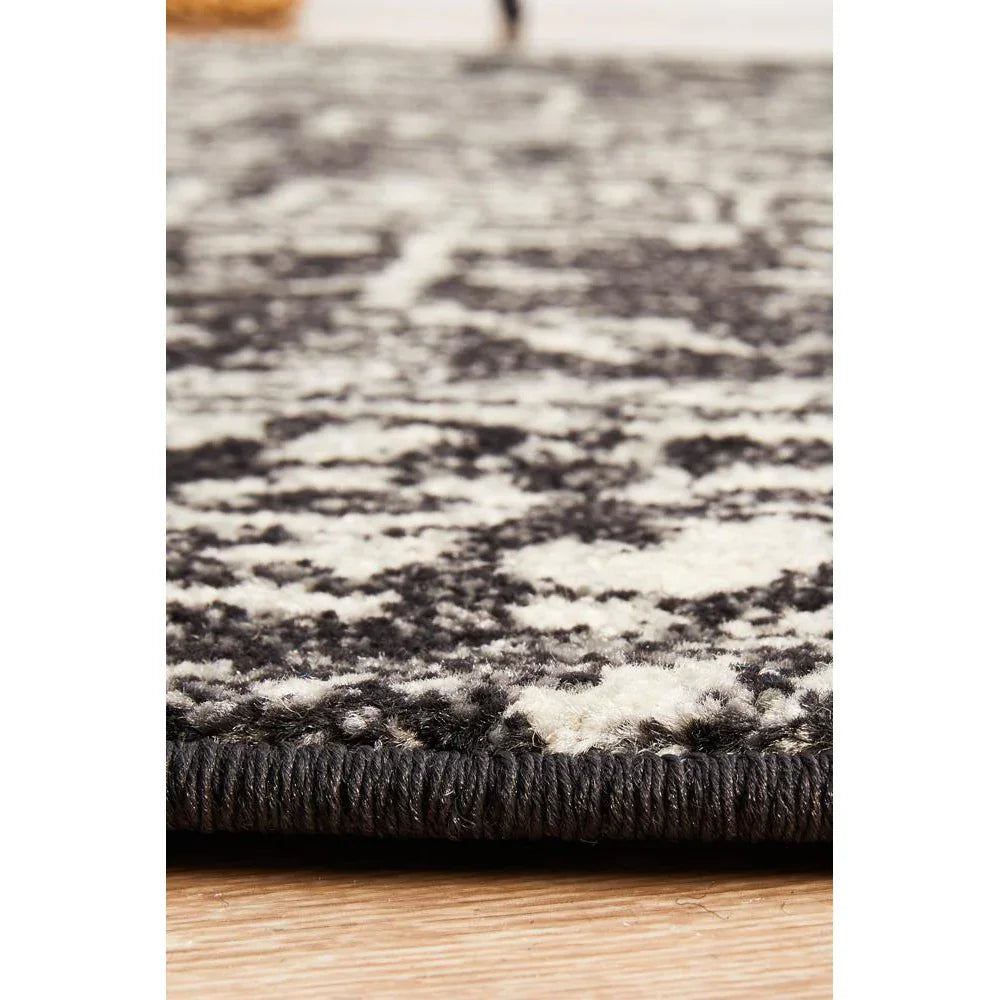 Evoke Scape Charcoal Transitional Round Rug - ICONIC RUGS