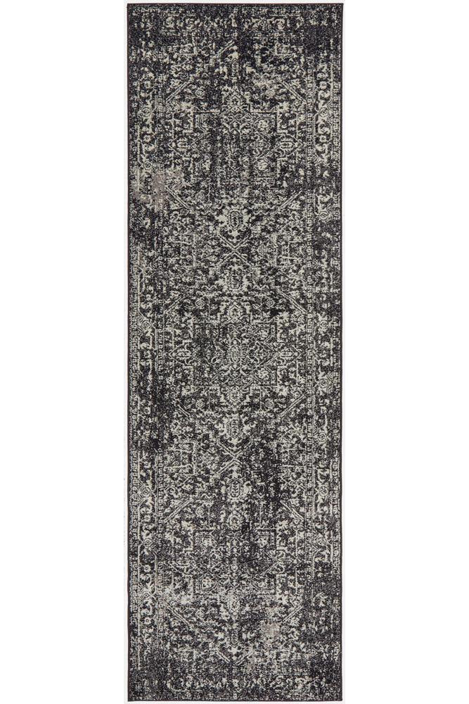 Evoke Scape Charcoal Transitional Runner Rug - ICONIC RUGS