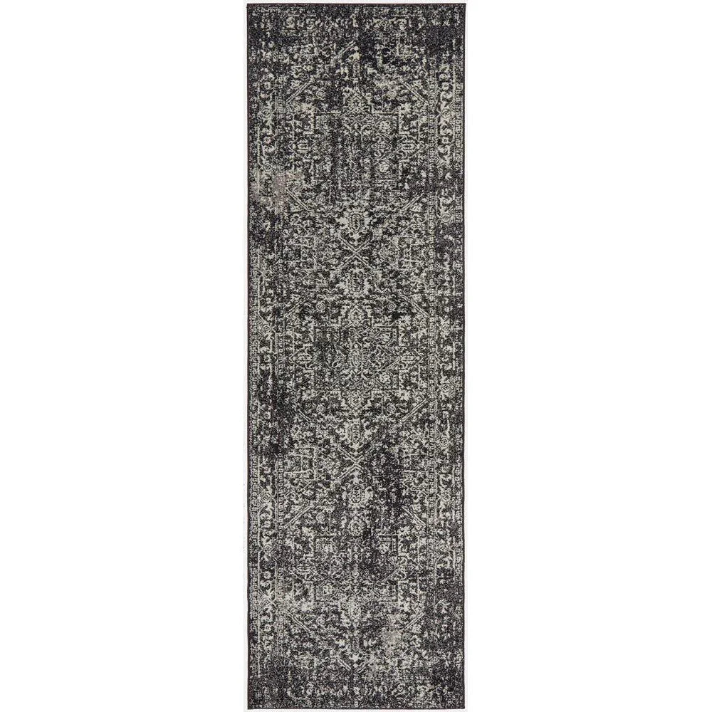 Evoke Scape Charcoal Transitional Runner Rug - ICONIC RUGS