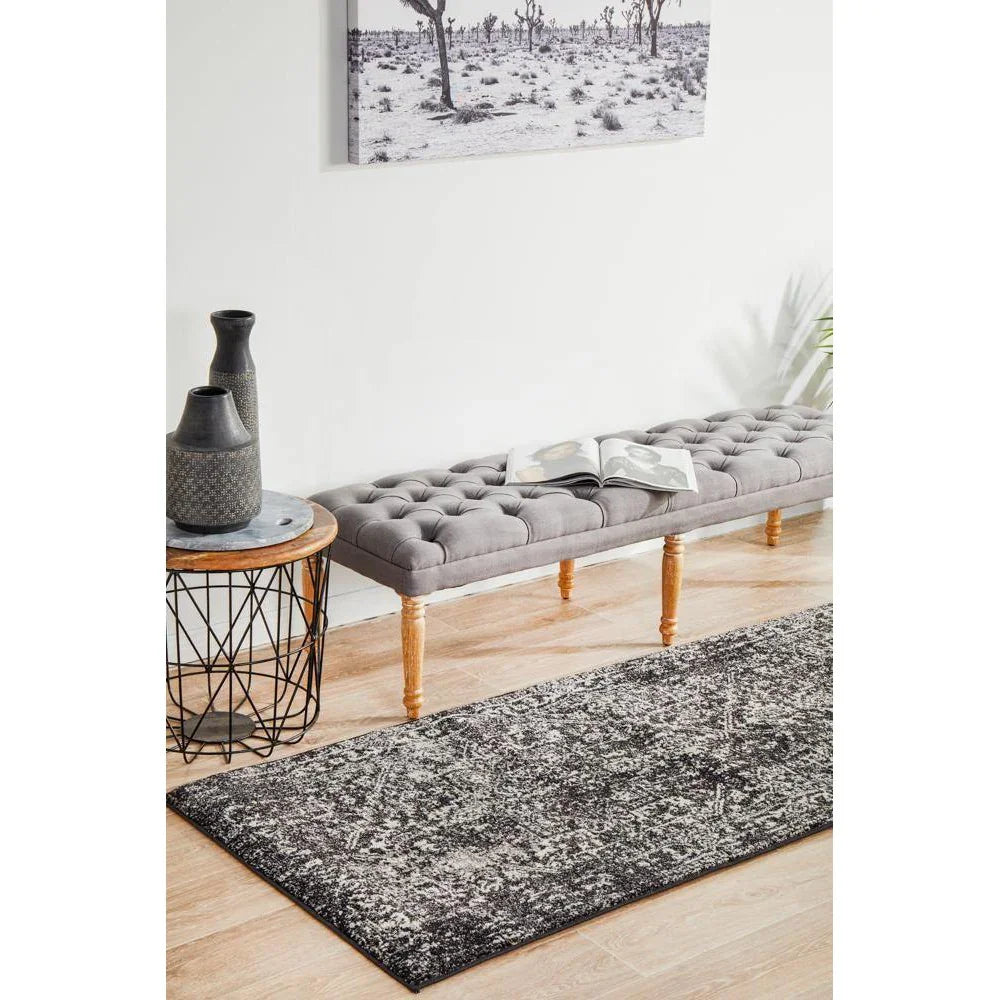 Evoke Scape Charcoal Transitional Runner Rug - ICONIC RUGS