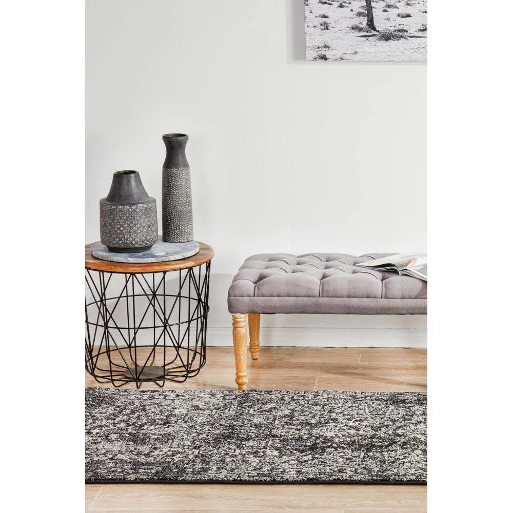 Evoke Scape Charcoal Transitional Runner Rug - ICONIC RUGS