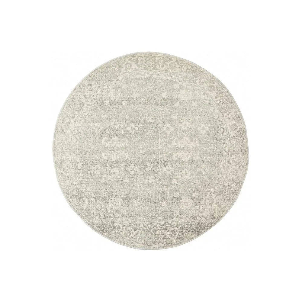 Evoke Shine Silver Transitional Round Rug - ICONIC RUGS