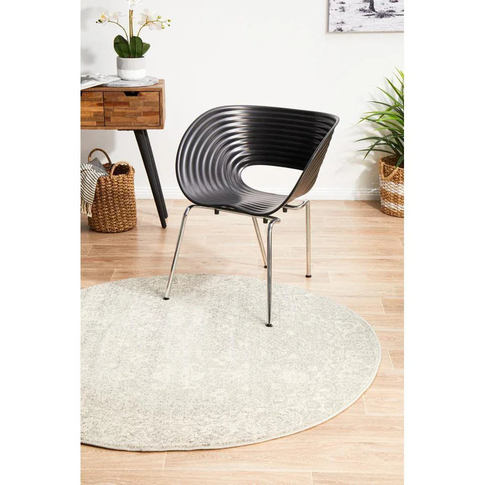 Evoke Shine Silver Transitional Round Rug - ICONIC RUGS
