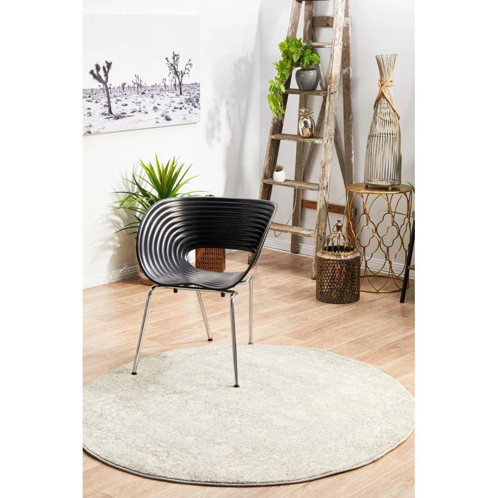 Evoke Shine Silver Transitional Round Rug - ICONIC RUGS