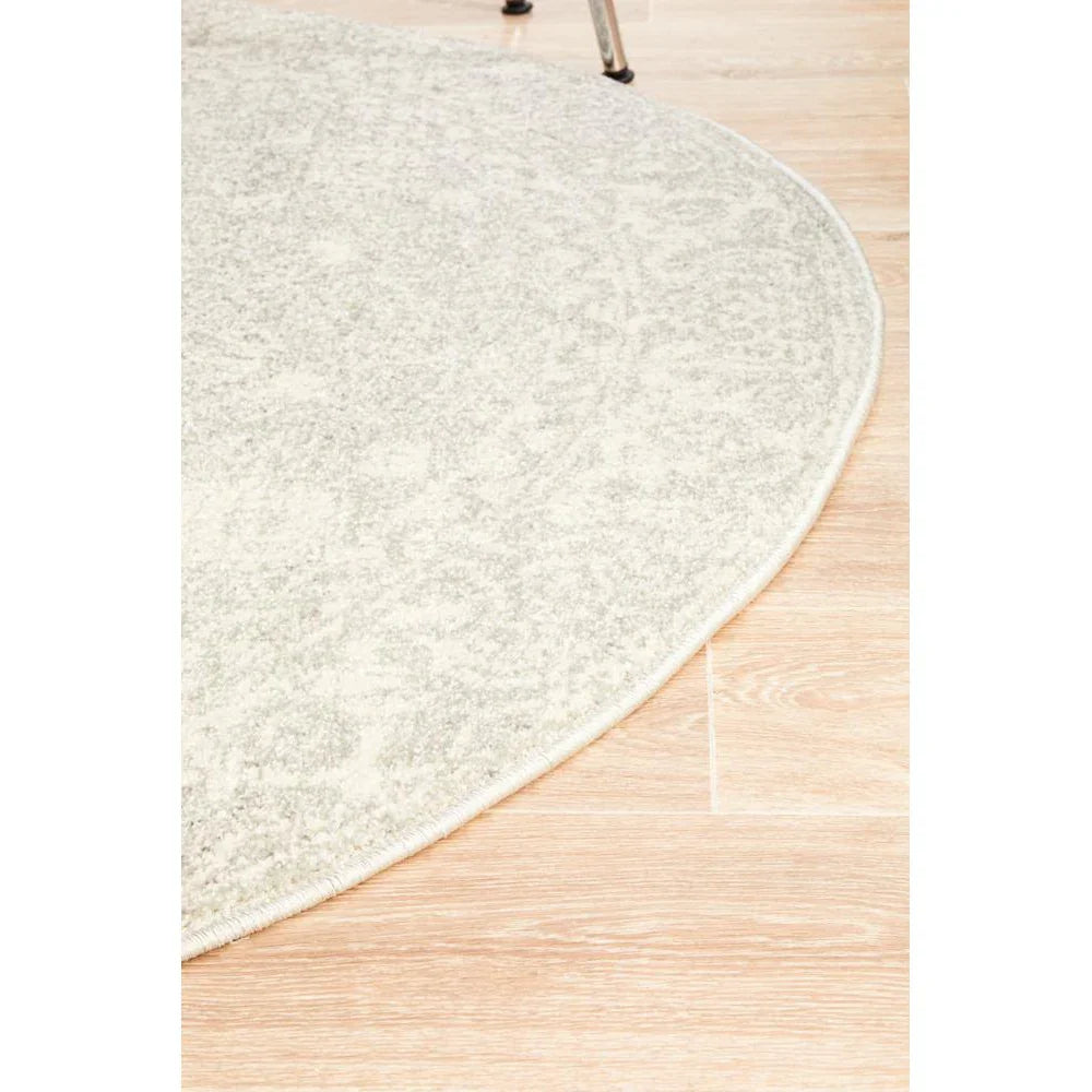 Evoke Shine Silver Transitional Round Rug - ICONIC RUGS