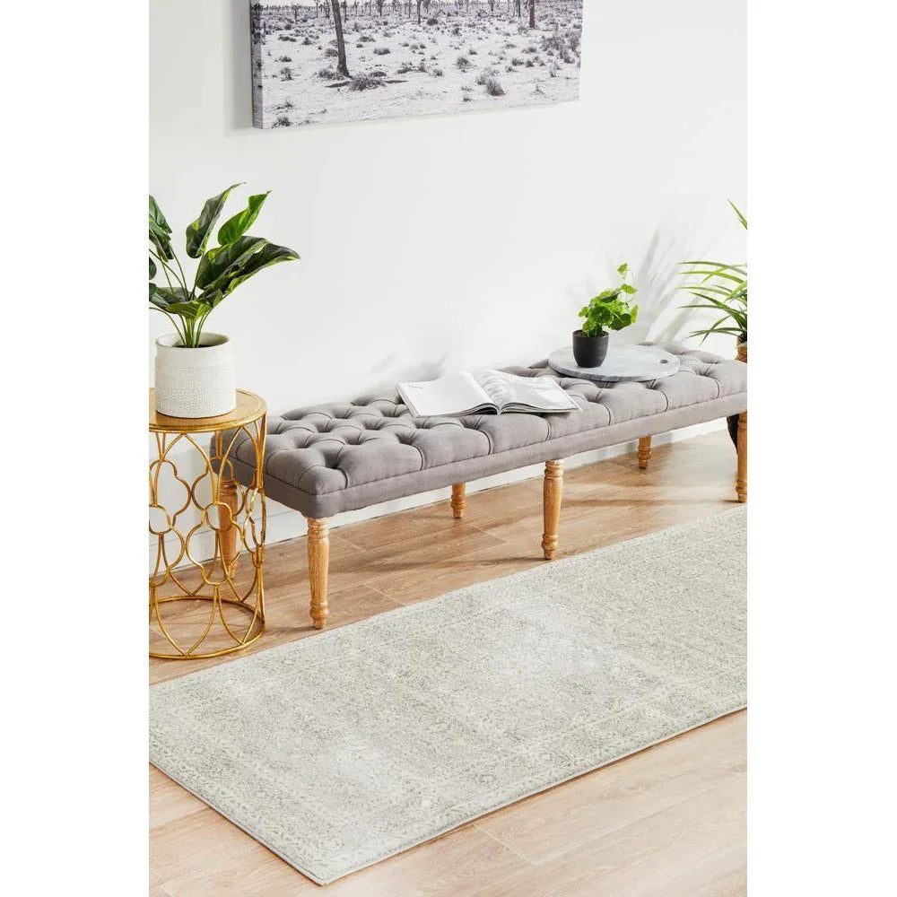 Evoke Silver Flower Transitional Runner Rug - ICONIC RUGS