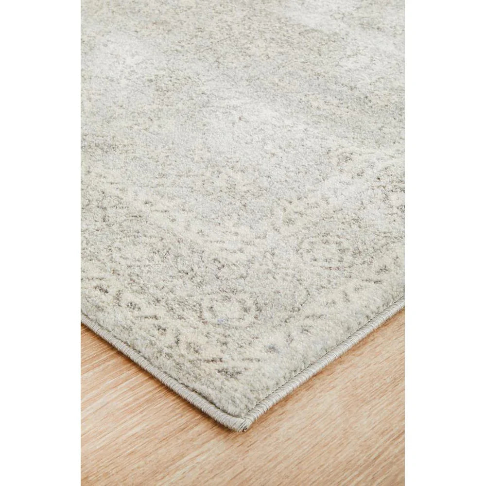 Evoke Silver Flower Transitional Runner Rug - ICONIC RUGS