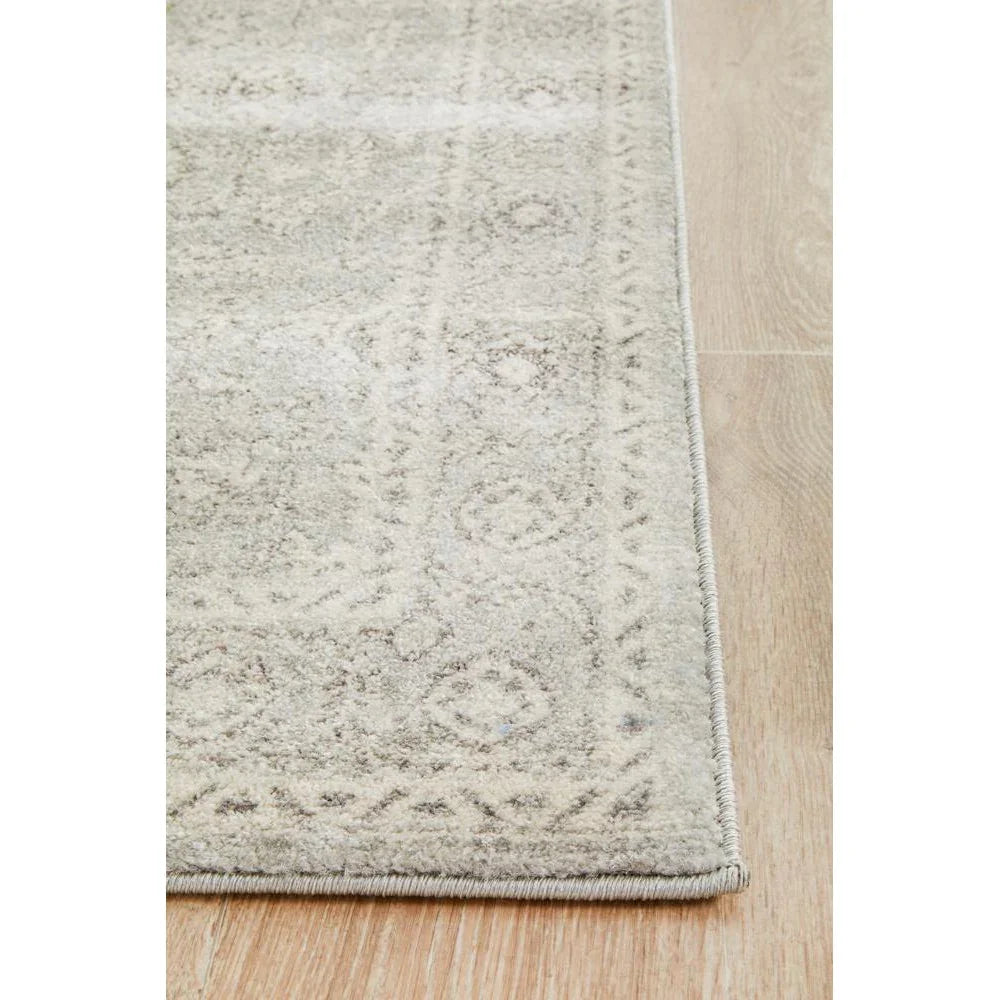 Evoke Silver Flower Transitional Runner Rug - ICONIC RUGS