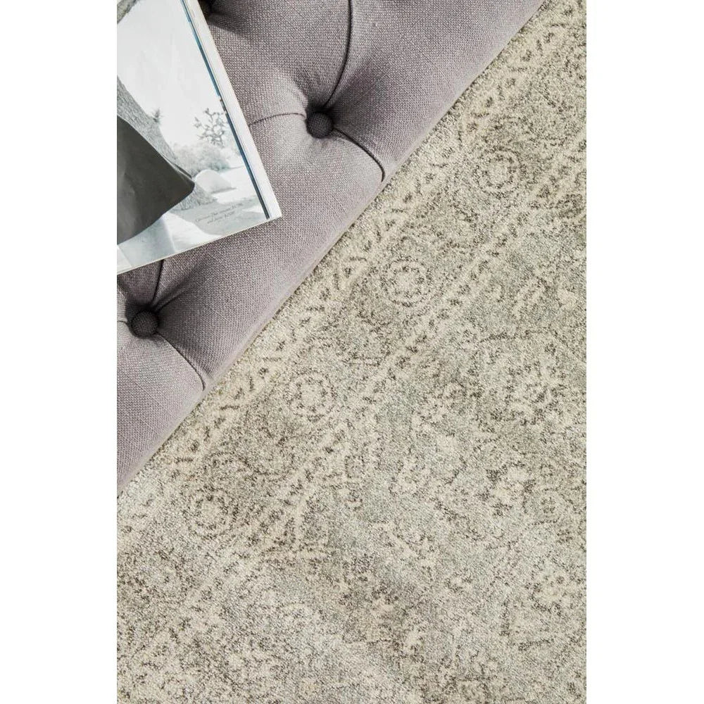 Evoke Silver Flower Transitional Runner Rug - ICONIC RUGS