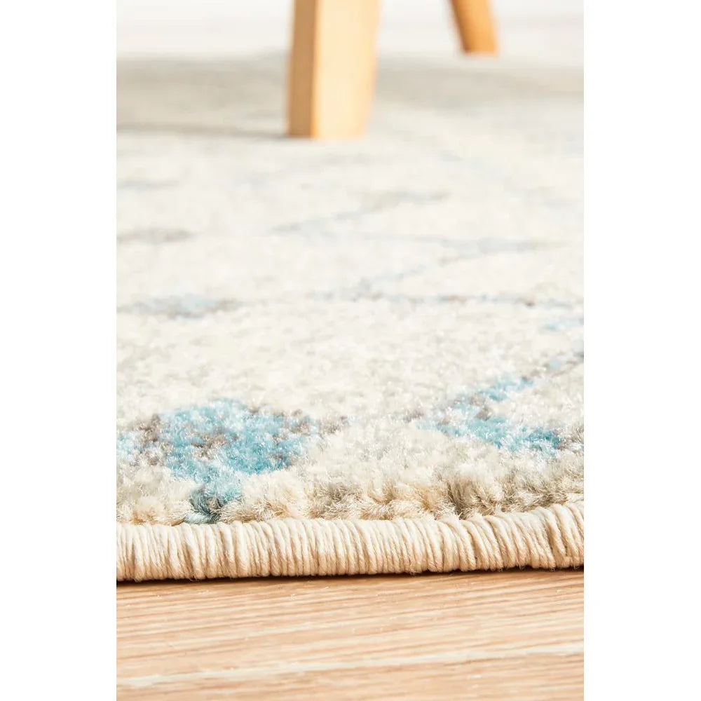 Evoke Slate White Transitional Round Rug - ICONIC RUGS