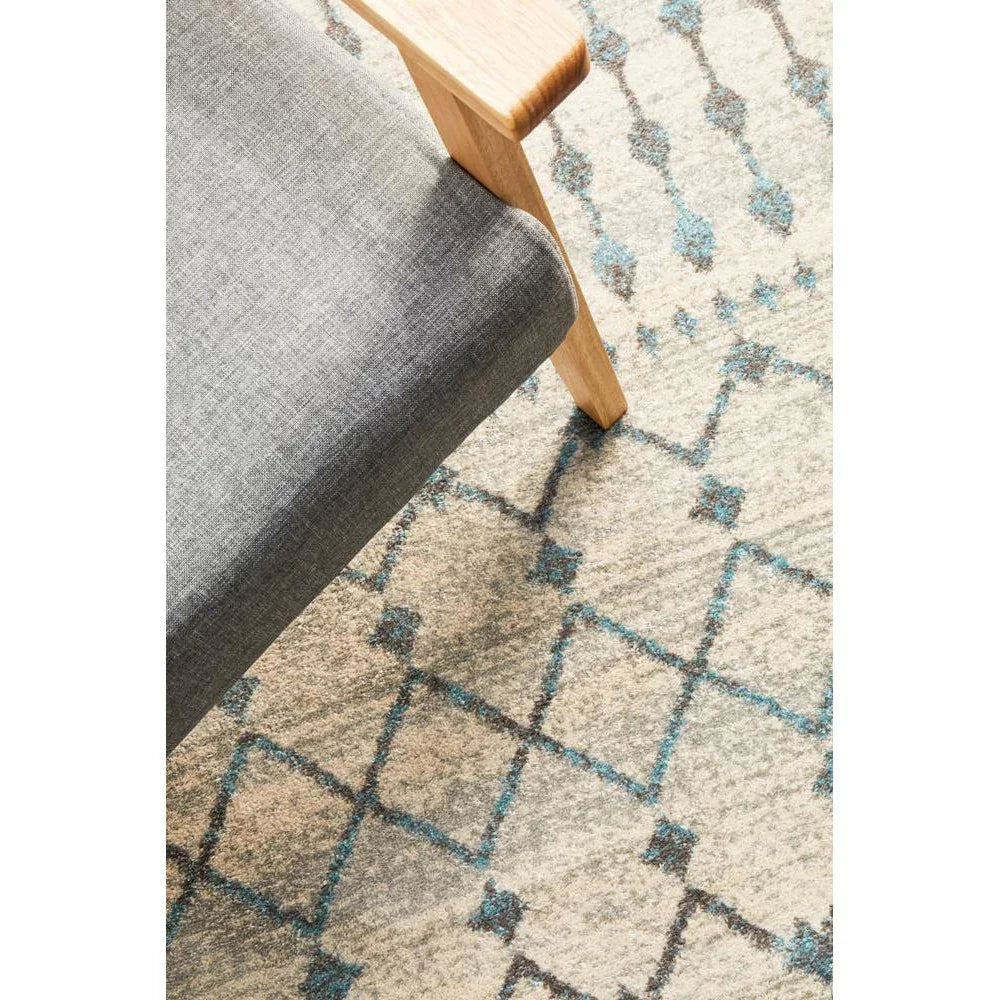 Evoke Slate White Transitional Round Rug - ICONIC RUGS