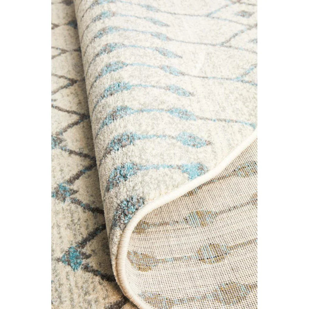 Evoke Slate White Transitional Round Rug - ICONIC RUGS