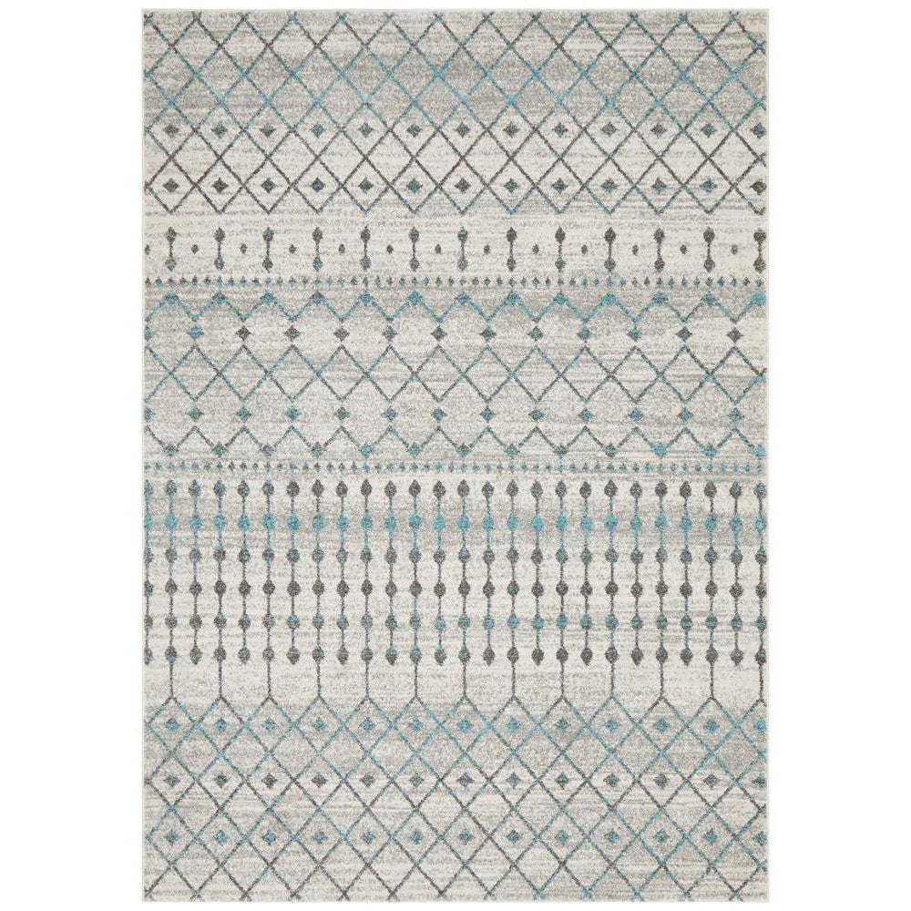 Evoke Slate White Transitional Rug - ICONIC RUGS