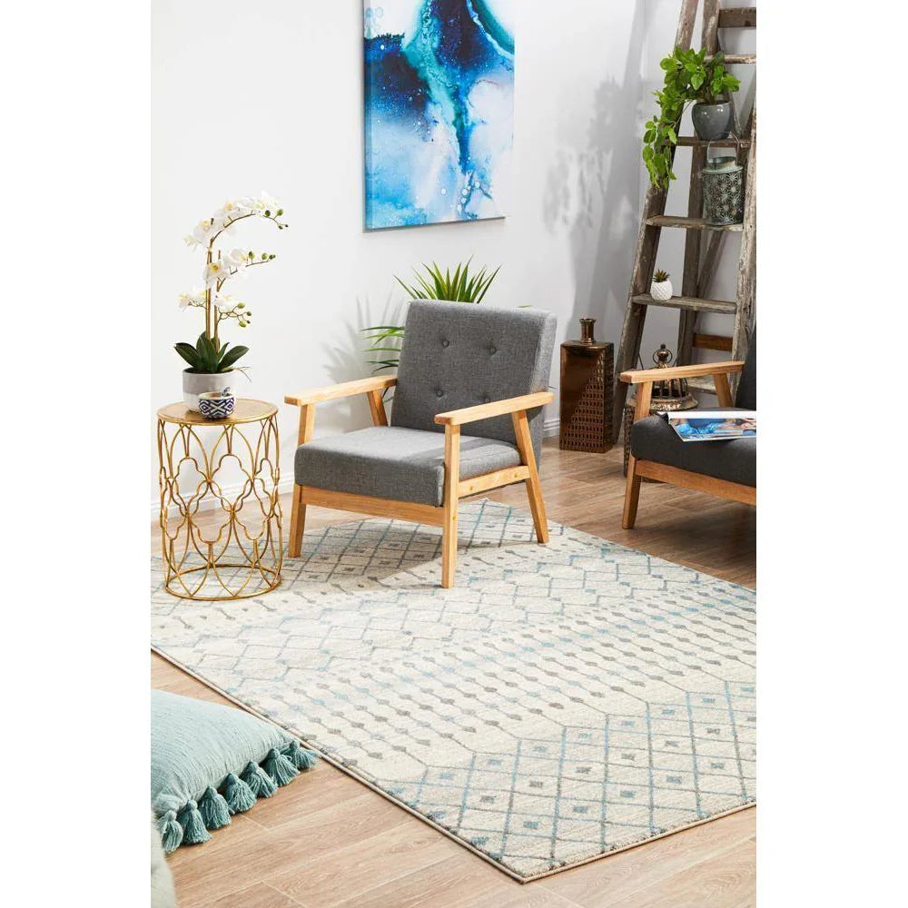 Evoke Slate White Transitional Rug - ICONIC RUGS