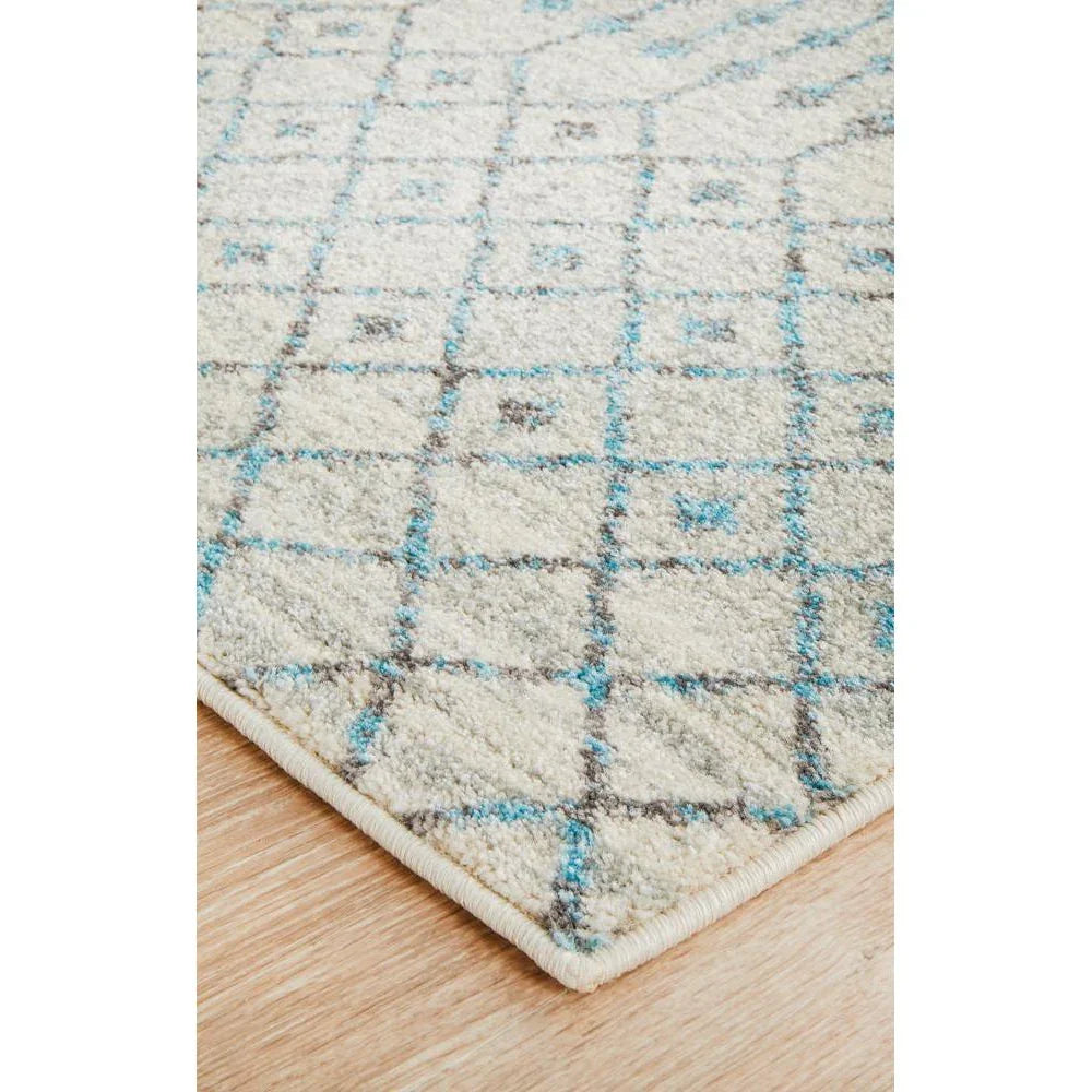 Evoke Slate White Transitional Runner Rug - ICONIC RUGS