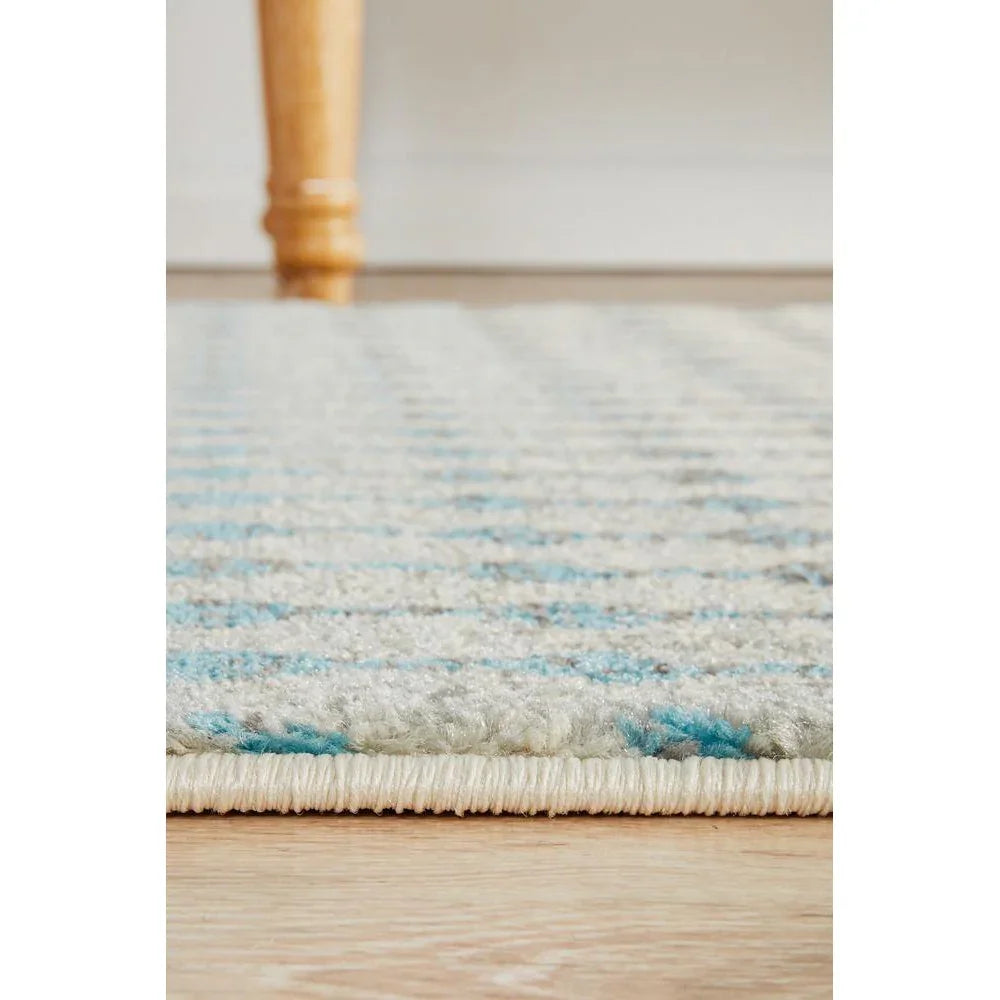 Evoke Slate White Transitional Runner Rug - ICONIC RUGS