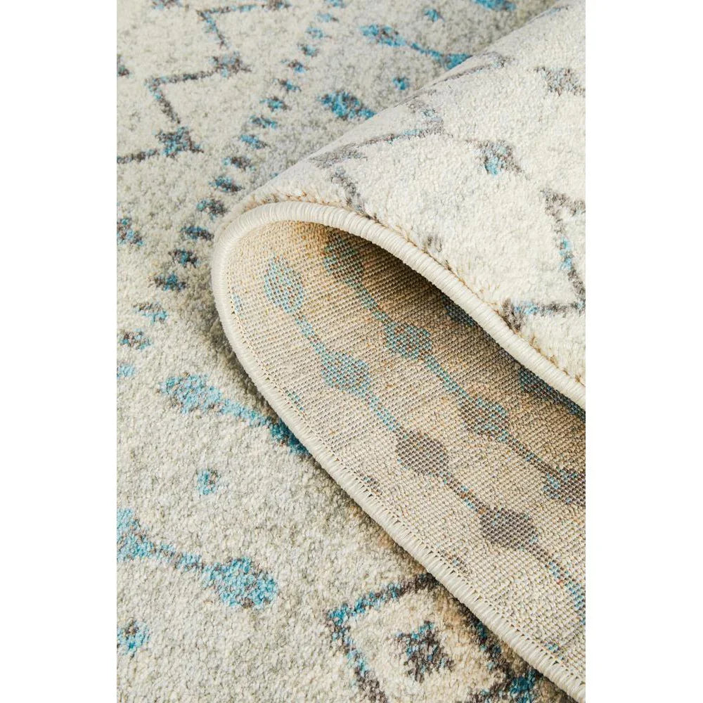 Evoke Slate White Transitional Runner Rug - ICONIC RUGS