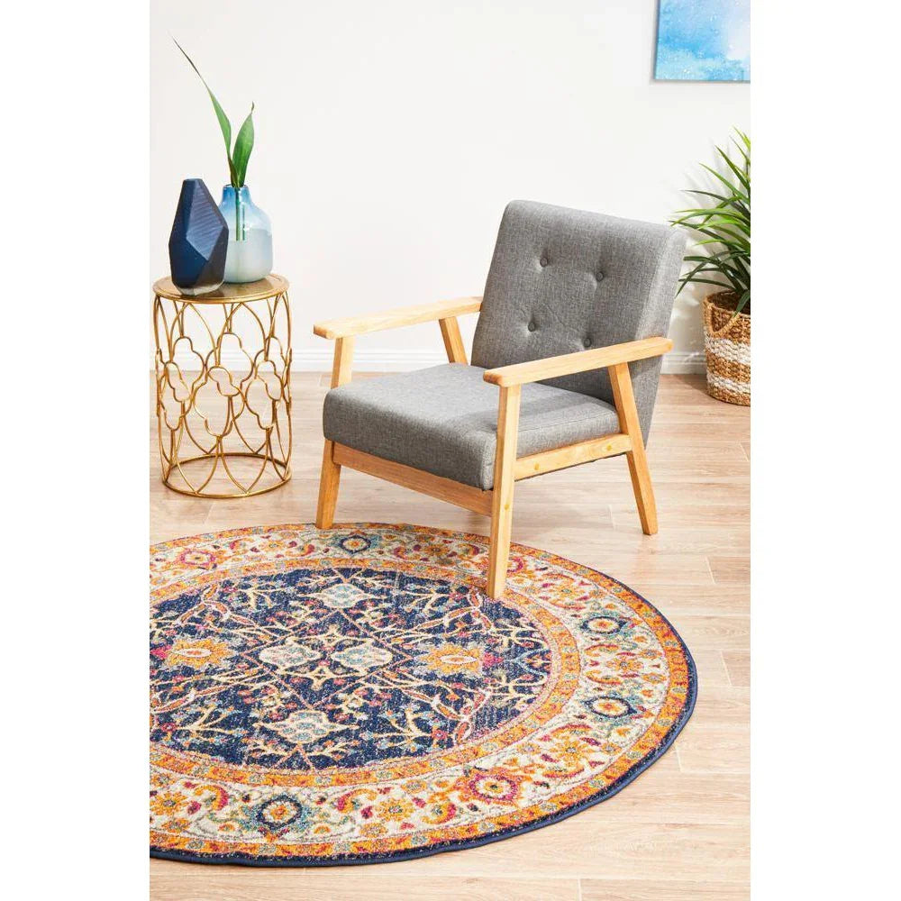 Evoke Splash Multi Transitional Round Rug - ICONIC RUGS