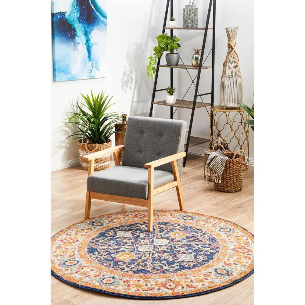 Evoke Splash Multi Transitional Round Rug - ICONIC RUGS