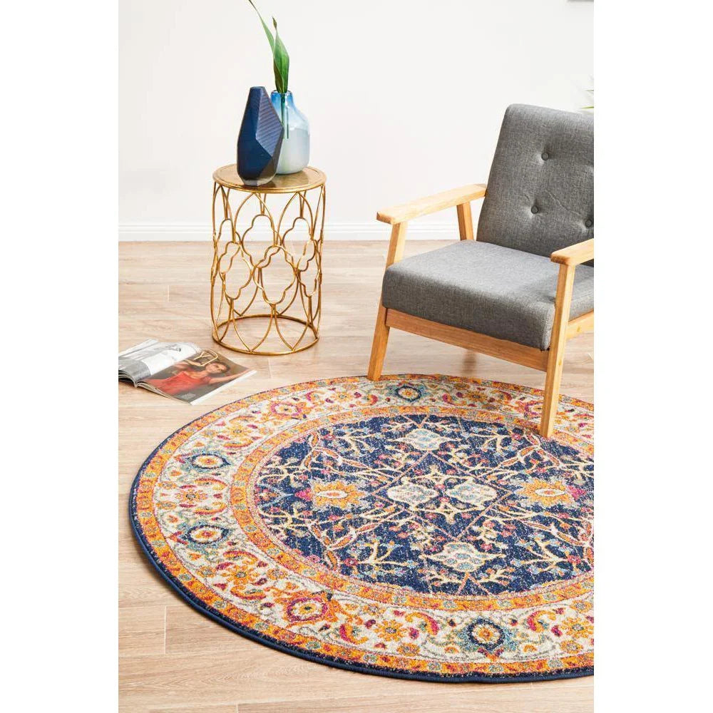 Evoke Splash Multi Transitional Round Rug - ICONIC RUGS