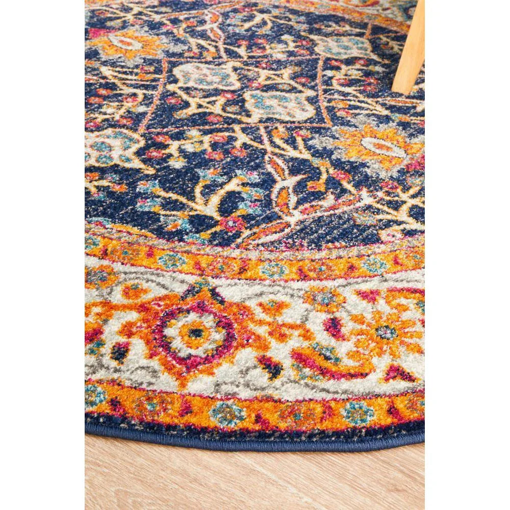 Evoke Splash Multi Transitional Round Rug - ICONIC RUGS
