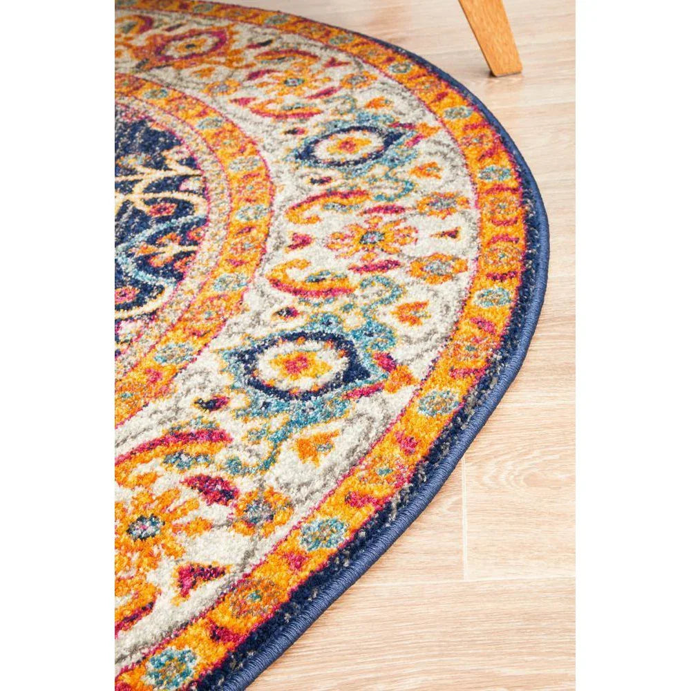 Evoke Splash Multi Transitional Round Rug - ICONIC RUGS