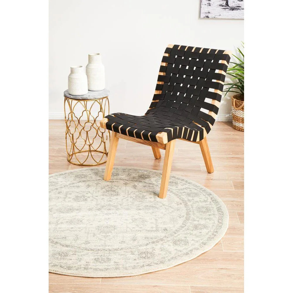 Evoke Winter White Transitional Round Rug - ICONIC RUGS