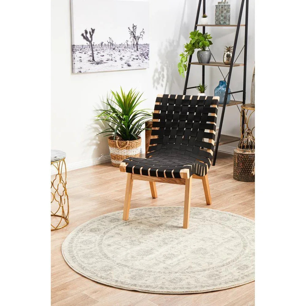 Evoke Winter White Transitional Round Rug - ICONIC RUGS