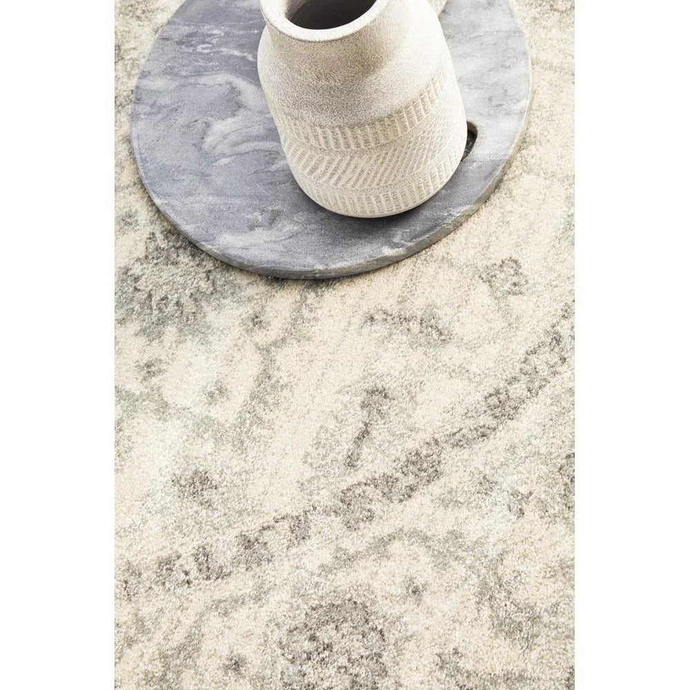 Evoke Winter White Transitional Round Rug - ICONIC RUGS
