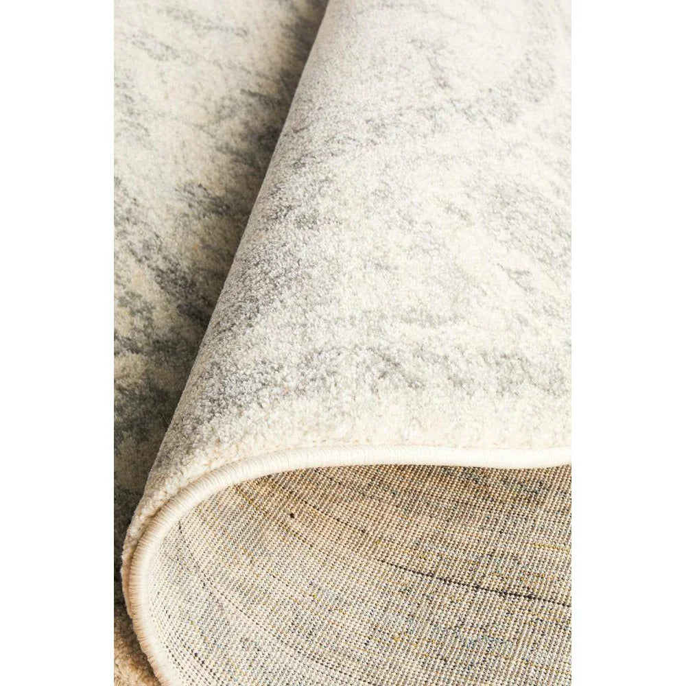 Evoke Winter White Transitional Round Rug - ICONIC RUGS