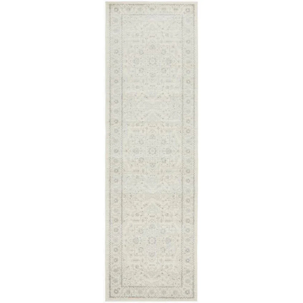 Evoke Winter White Transitional Runner Rug - ICONIC RUGS